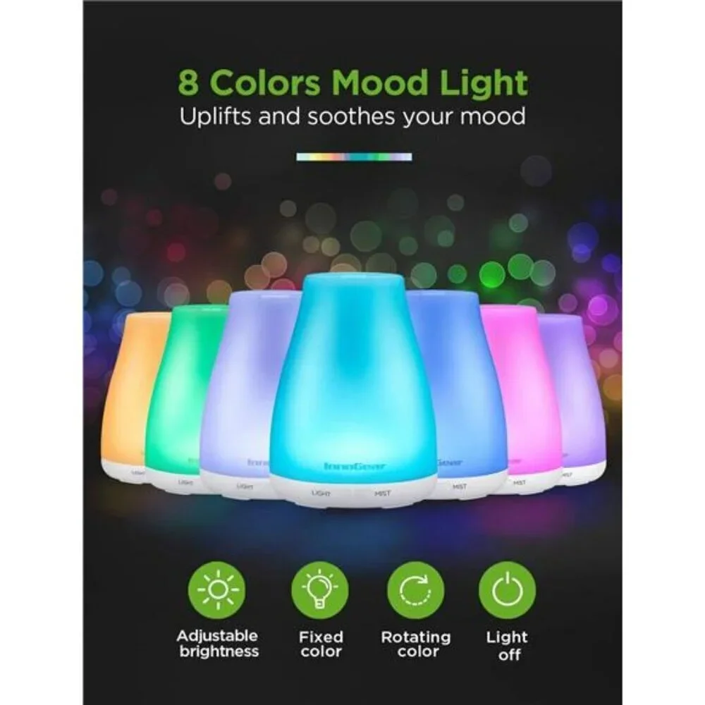 InnoGear Essential Oil Diffuser Premium 5-in-1 Diffusers for Home Scent White